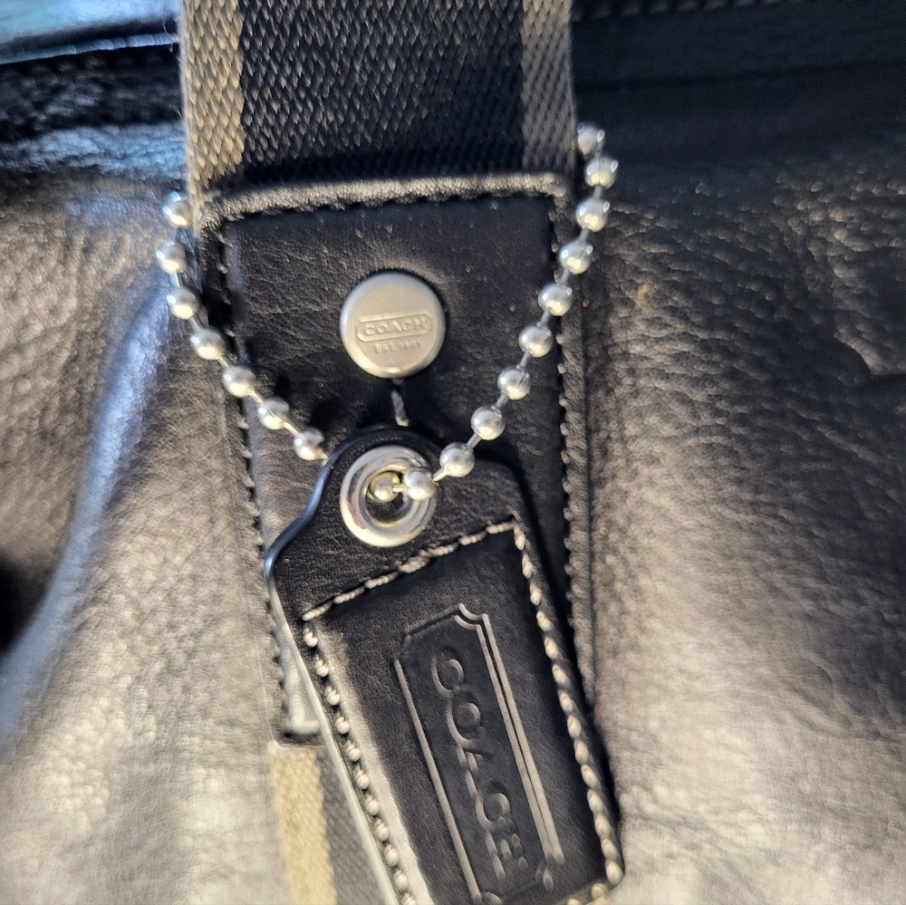 Coach Black Hudson Leather Tote Bag - Picture 6 of 17